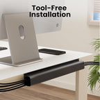 EVEO Under Desk Cable Management Kit (6 Units)-Cable Management Cord Cover, Organizer Tray-96''JChannel 6X16 -Grey