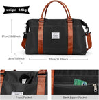 HYC00 Travel Duffel Bag,Carry-on Overnight Weekender Bags for Women,Sports Tote Gym Bag with Wet Pocket