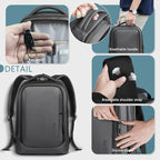 hk Laptop Backpack for Men with USB Charging Port Water-Resistant for 15.6 Inch Computer Bag Durable High-Tech Daypack Casual Backpack for Business Work College Weekender Travel- Dark Grey