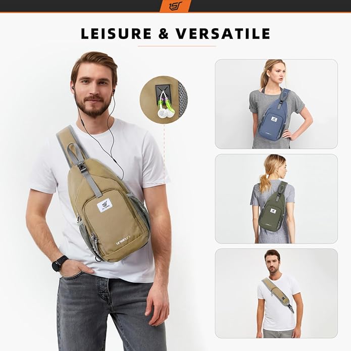 SKYSPER Sling Bag RFID Crossbody Sling Backpack Cross Body Shoulder Bag Travel Hiking Daypack for Women Men