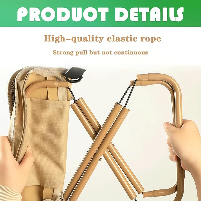 Portable Ultralight Travel Stool - Camping Chair, Foldable Fishing Stool with Carry Keychain,Handbag Style Fold for Backpack, Outdoor Footstool for Picnic Hiking Fishing