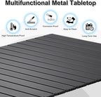 Folding Outdoor Camping Table, Aluminum Roll-Up Top and Carry Bag, 380 LBS Capacity, Lightweight Portable Tables for Picnic, BBQ and Tailgating.(Black)