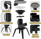 3-in-1 Camp Rocket Stove Kit with BBQ Grate, Griddle, Pot Rack, Portable Wood Burning Stove with Detachable Stand, Camping Gear for Outdoor Cooking Patio Barbecue RV Tailgating, GS345