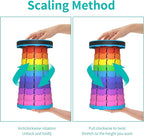 Portable Stool with Swivel Cushion Bag&Carabiner,Collapsible,More Sturdy and Lightweight Camping Telescoping Stool for Mountain Hiking BBQ,Max Load Capacity 440LBs