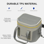 Portable Soft Cooler 12 Cans, IP68 Tizip Leak-Proof Zipper for Camping, Fishing, Beach, Outdoors Insulated Ice Chest with Reusable Ice Pack