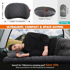 Hikenture Camping Pillow with Removable Cover, Ultralight Inflatable Backpacking Pillow for Sleeping, Blow Up Pillows, Portable&Compact Hiking Pillow for Beach, Travel, Outdoor(Grey)