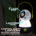 Outdoor Equipment LED Camping Lantern & Headlamp Set for Kids, FANT.LUX Battery Powered Night Light for Emergency, Hurricane, Lightweight Tent Lamp - Owl (Dog Set)