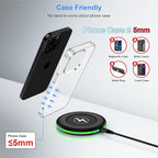 for Samsung Galaxy Wireless Charger Fast Charging Pad Compatibilty with Samsung S25 Ultra/S24 Plus/S23FE/S22/S21/S20,2 Pack 15W Wireless Phone Charger Android Desk for iPhone 17/16/15 Pro,Google Pixel