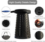 Upgraded XXL Collapsible Stool with Cushion,19.7"H-11.8"D Telescoping Folding Stool for Adults,More Sturdy Portable Camping Stools with Load Capacity 1000lbs for Outdoor,Garden,Fishing,Hiking