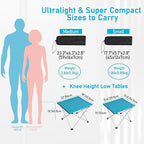Tesouro Portable Camping Table,Folding Side Table Aluminum Top for Outdoor Cooking, Hiking, Travel, Picnic (Blue-Medium)