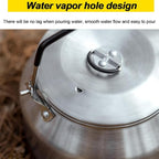 Camping Kettle Outdoor Campfire Camp Kettle, 1L Stainless Steel camping tea kettle Coffee Pot, Portable Lightweight Teapot Fast Heating Boiling Water, Ideal for Hiking Picnic Travel, Silver