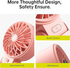 JISULIFE Handheld Fan Life7 – Ultimate Flexibility: High-Power Motor, LED Display, 13 Hrs Cooling, 3600mAh Rechargeable, 5-Speed, Foldable Design, 3-IN-1 Portable Fan for Travel Cruise Beach(Pink)