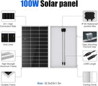 ECO-WORTHY 100 Watt 12 Volt Solar Panel Kit for RV Battery Boat Trailer Cabin Garden Shed Home: 100W Solar Panel+30A PWM Charge Controller+ Tray Cable + Z Mounting Brackets