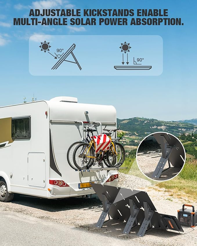 GRECELL 80W Foldable Solar Panel, Portable Solar Charger with USB-A and USB-C QC3.0 (18W) IP67 Waterproof Outdoor Cell Phone Solar Charger for Power Banks Tablets Small Power Station