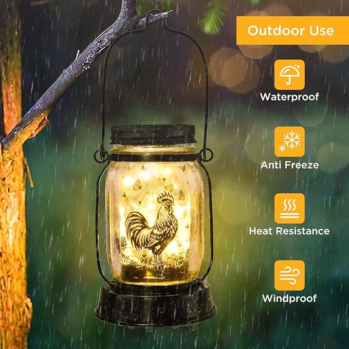 kyoryuger Chicken Gifts for Women/Men Cock Lovers Solar Lantern Mom Birthday, Mothers Day, Solar Garden Decoration Outside for Yard, Patio,Backyard,Porch, Torches