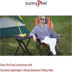 SUNNYFEEL Folding Camping Table - Lightweight Aluminum Portable Picnic Table, 18.5x18.5x24.5 Inch for Cooking, Beach, Hiking, Travel, Fishing, BBQ, Indoor Outdoor Small Foldable Camp Tables