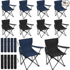 Huwena 10 Pack Folding Camping Chairs Bulk with Cupholder Carry Bags Lightweight Camp Chairs Collapsible Portable Outdoor Lawn Chair for Picnic, Beach, Outside