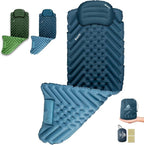 Camping Sleeping mat and Inflatable Pillow - Set, Portable, Ultra-Light, Thickened, Quick to inflate in 30s, can be Spliced. Suitable for Backpacking, Hiking, Camping and Other Scenes
