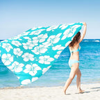 Beach Blanket Waterproof Sandproof, 9 Ft X 10 Ft Extra Large Sand Free Beach Mat, Big Compact Lightweight Quick Drying Picnic Blanket with 4 Stakes & Pockets for Camping, Travel, Hiking