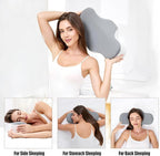 Bespilow Travel Pillow for Sleeping,Cervical Neck Support Pillow for Neck Pain Relief,Lightweight Ergonomic Memory Foam Camping Pillow,Portable Contour Pillows w/Travel Storage Bag,Cooling Cover