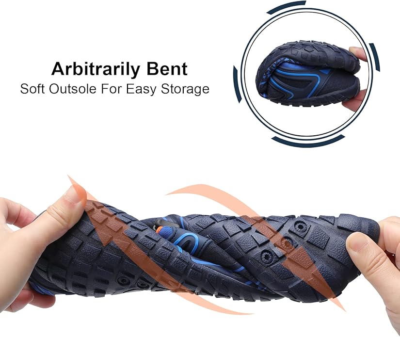 L-RUN Barefoot Water Shoes Women Mens Aqua Sock Athletic Hiking Water Sports Shoes for Swim Beach Pool Sand Diving Walking