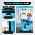 20" Ride-On Travel Suitcase for Kids, Toddler Carry on Luggage with Wheels, Children Travel Rolling Trolly Luggage with Password Lock, Children's Ride On