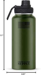 Tactical Pro Supply 32 oz. Patriotic Water Bottles | Decorated in the USA | Made with Premium Stainless Steel Material | Double Wall Vacuum Water Bottle Insulated