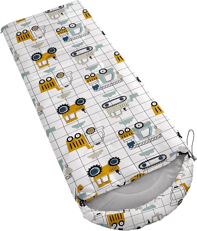 Kids Sleeping Bag for Boys Girls,Rocket Moon Print-Lightweight Warm Portable Outdoor Indoor-Waterproof Cold Weather Resistant Sleeping Bag for Camping Hiking