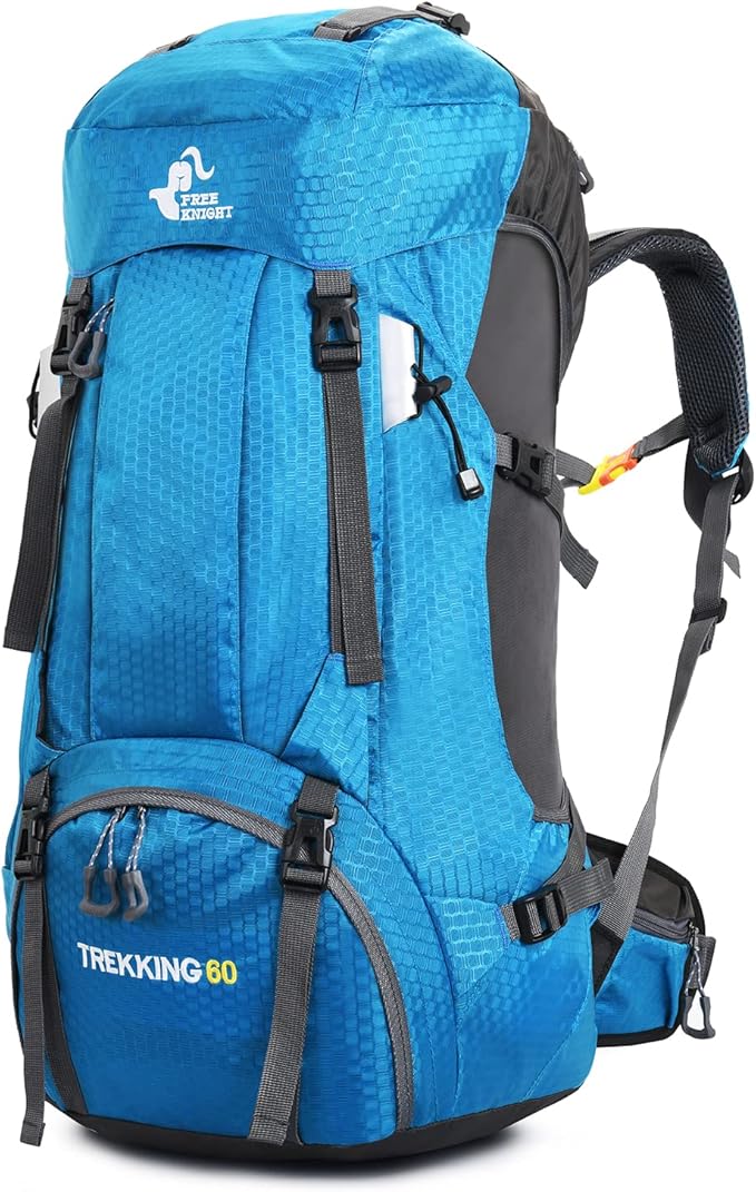 Bseash 60L Waterproof Hiking Camping Backpack with Rain Cover, Large Outdoor Sport Travel Daypack Rucksack for Climbing