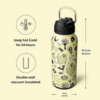 BOTTLE BOTTLE 32oz Insulated Water Bottle Stainless Steel Sport Water Bottle with Straw Dual-use Lid Design for Gym with Pill Box