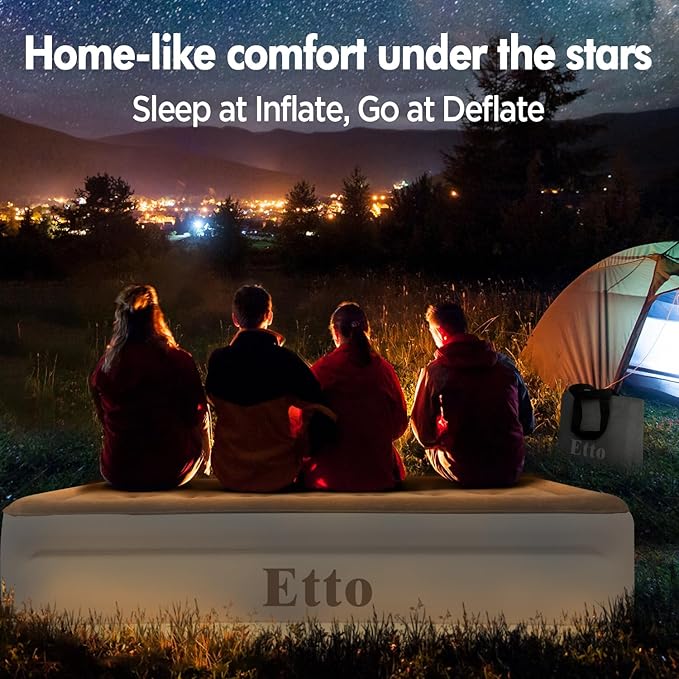 Twin Air Mattress with Built-in Pump, 18 Inch High Inflatable Bed for Camping, Guests & Home – Raised Blow Up Mattress with Storage Bag, Quick Inflation & Deflation, Extra Thick & Waterproof