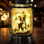 Boston Terrier Gifts for Women/Men Boston Terrier Solar Lanterns Mom Birthday Dog Lovers Lantern Pet loss Dog Memorial Lights Solar Garden Decoration for Yard, Patio,Backyard,Porch Torches Light