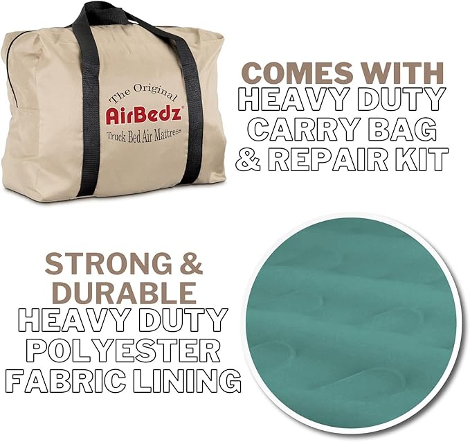 Pittman - Truck Bed Mattress 6.5 Foot > 6ft - Pro3 Series - The Original Airbedz Truck Bed Air Mattress 6.5ft - Full Size Pickup Mattress with 25% More Coverage for Pickup Camping - PPI302