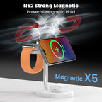 3 in 1 Wireless Charging Station,Detachable Apple Watch Charger & 15W Charger Stand for MagSafe for iPhone, Wireless Charger for Multiple Devices iPhone 16/15/14/13&Watch&AirPods（Orange）