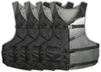 Stohlquist Universal Fit Adult Life Jacket PFD (4 Pack) Coast Guard Approved, for Men and Women 90+ lbs, Lightweight Neoprene and Adjustable, Ideal for Boating, Kayaking & Water Sports