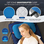 Hikenture Camping Pillow with Removable Cover - Ultralight Inflatable Pillow for Neck Lumbar Support - Upgrade Backpacking Pillow - Washable Travel Air Pillows for Camping, Hiking, Backpacking