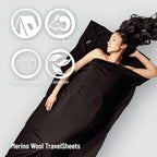 COCOON - Premium - Merino Wool TravelSheet - Black