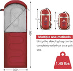 ECOOPRO Warm Weather Sleeping Bag - Portable, Waterproof, Compact Lightweight, Comfort with Compression Sack - Great for Outdoor Camping, Backpacking & Hiking-83 L x 30" W Fits Adults