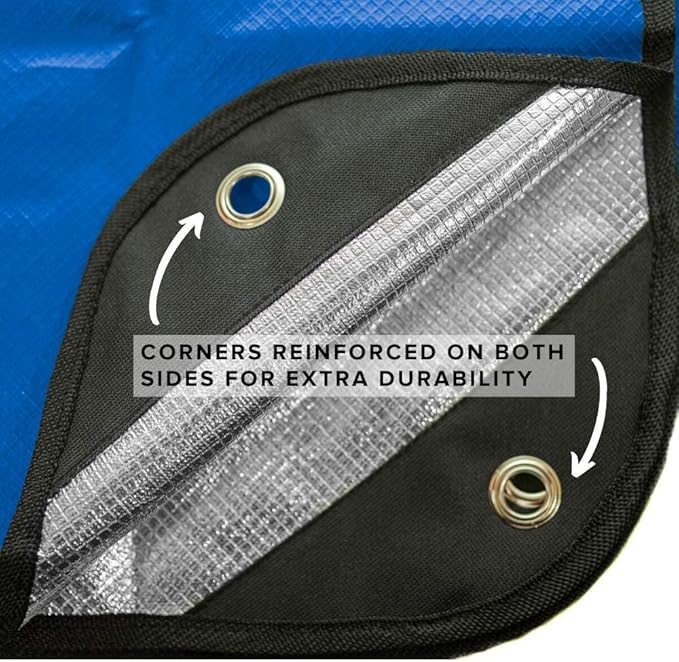 Arcturus Insulated Tarp | Reusable Heavy Duty Thermal Survival Blanket – 60 x 82 in, Reflects 90% Body Heat, Waterproof, Windproof, 3-Layer Design, Reinforced Grommets, Blue