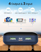 Portable Charger Power Bank 50000mAh, 22.5W Fast Charging Battery Pack, USB C Quick Charge 3 Outputs & 2 Inputs, LED Display, External Cell Phone Battery Bank for iPhone 16/15, Samsung, Android, iPad