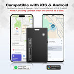 [2026 New] Wallet Tracker Card, Certifed by Apple Find My & Google's Find Hub, Android airtag, Item Locator, Credit Card Size Tracker, Card Holder Tracker, Keys, Bags (Black, 1 Pack)