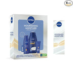 NIVEA Skin Care Set For Her, Nourishing Body Wash, Moisturizing Body Lotion, Lip Balm Stick with Shea Butter, & Hand Cream, 4 Piece Gift Set