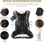 Hiking Backpack, Waterproof Hiking Daypack with 3L Water Bladder and Rain Cover, Lightweight Travel Camping Backpack for Men Women (Khaki)