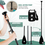 Crew Axel Inflatable Paddle Board 10’33’6” Extra Wide & Lightweight (18lb) Paddle Board – Premium SUP Set Includes 2 Bags, Floating Paddle, Camera Mount, 3 Fins, Dual Pump Kit