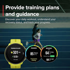 SUUNTO Run Running GPS Sports Watch with Silicone Strap, 1.32" AMOLED Touchscreen w/Crown Button, Wrist Heart-Rate & Sleep Health Tracking, Lime