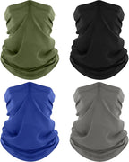 4 Pack Neck Gaiter, Cooling Breathable Face Mask UV Protection Scarf Hiking Bandana for Men/Women