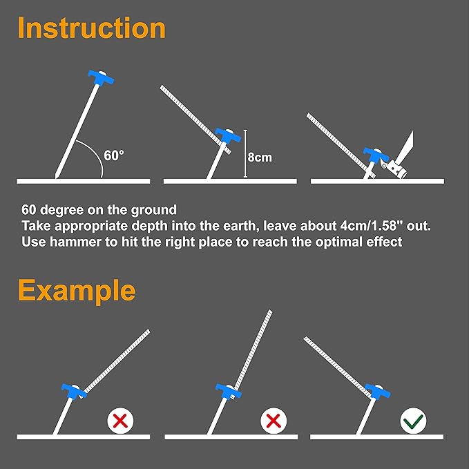 ABCCANOPY 11 Inch Tent Stakes 10 Pcs Non-Rust Metal Ground Anchors, Heavy Duty Spikes with 4 Ropes for Outdoor Camping, Blue