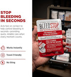 BleedStop™ First Aid Powder for Blood Clotting, Trauma Kit, Blood Thinner Patients, Camping Safety, and Survival Equipment for Moderate to Severe Bleeding Wounds or Nosebleeds - 1 (60g) Pouch