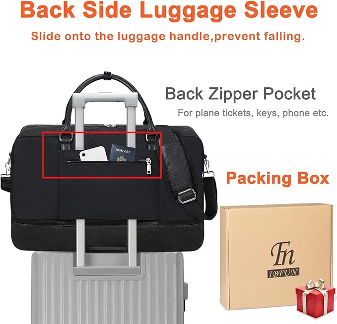 Weekender Bags for Women Overnight Bags with Shoe Compartment 21" Duffle Travel Bag for Traveling Weekend Gift 3pcs Set