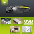 3 Pack Rechargeable LED Headlamp, Motion Sensor, 230 Wide Beam, Light Buddy Headlamp, Suitable for Camping, Hiking, Walking, Running, Cycling